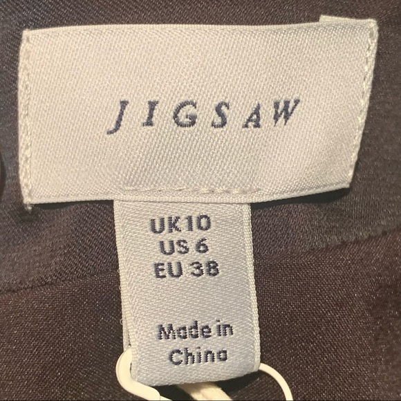 NWT JIGSAW LONDON Romantic Twist Front Navy Floral V-Neck Long Sleeve Midi Dress - Picture 3 of 16